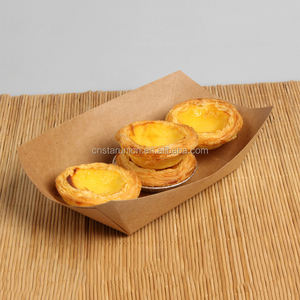 生态工艺纸热狗箱船形菜鸡肉快餐上菜托盘牛皮盒防滑食盘纸甜点托盘 - Product Image 4