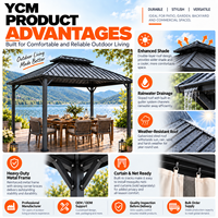 Pergola moderne de qualité supérieure résistante aux intempéries avec double toit en alliage d'aluminium pour la cour, le patio, les zones de cuisson en plein air et les barbecues