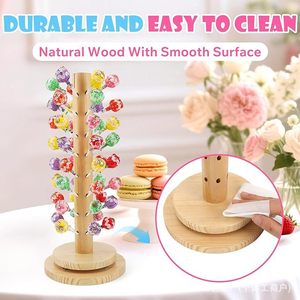Wooden Lollipop Shelf Round <b>Rotatable</b> Candy <b>Display</b> Rack For Birthday Party Decorations Durable Storage <b>Stand</b> - Product Image 4