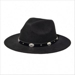 Chapeau Fedora en feutre de mode britannique 2024 à large bord pour homme, idéal pour les fêtes, unisexe, polyvalent, décontracté, style cowboy, en polyester/coton, logo personnalisable - Product Image 5