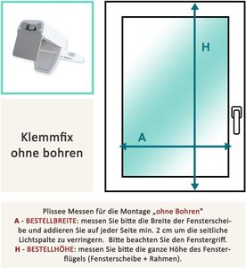 Supports de fixation métalliques Easyfix pour stores plissés SUPER Collection Tissu Perlé Protection Solaire Intimité Isolation <span class=keywords><strong>Thermique</strong></span> - Product Image 5