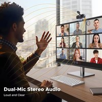 Webcam UGREEN 2K Baru Ultra HD dengan Mikrofon, Kamera PC dengan Penutup Privasi, Kamera Web USB untuk Streaming