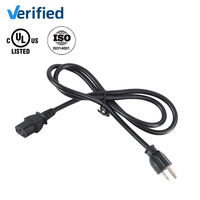 Cable de Alimentación Personalizado Estándar Estadounidense NEMA 5-15P a C13, Cable de Alimentación CA de 16AWG y 3 Pies para Computadoras y Dispositivos Electrónicos