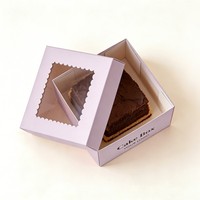Boîte à gâteau en carton de qualité alimentaire avec fenêtre transparente, encre à base de soja, design personnalisé, boîte à gâteau rectangulaire en carton de haute qualité à prix abordable