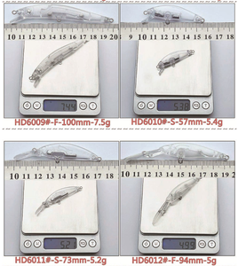 27 types de leurres de pêche blancs manivelle Popper méné flottant coulant leurres de pêche transparents en plastique dur non peint - Product Image 5