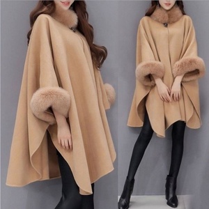 New Design Casual Wool <strong>Coat</strong> for <strong>Women</strong> Long Winter Formal Jacket with Fur Warm Poncho Shawl Cloak in Plus Sizes <strong>S</strong>-5XL - Product Image 2
