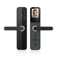 Groothandel Fabrieksprijs Tuya Wifi Vingerafdruk Slimme Deurslot Met Katten Oogcamera + Scherm PST-HR08-P