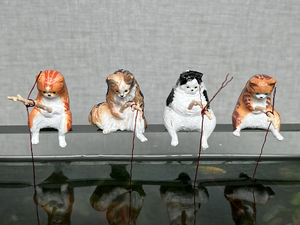 Offre Spéciale mignon Mini chat de pêche en plastique modèle écologique bricolage Terrarium ornement décoratif pour la décoration de réservoir de poissons - Product Image 6