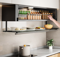 Lemari Dapur Gantung Dinding Tahan Air Ramah Lingkungan Bergaya Kayu Solid Tradisional Set Perabot Dapur Modular Modern