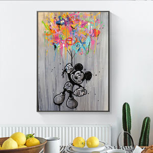 الكتابة على الجدران الاطفال غرفة الفن قماش لوحات أعلى الفن قماش يطبع جدار حقيبة مدرسيّة تحمل رسومات كرتون للأطفال غرفة كوادروس الجدار الديكور - Product Image 5