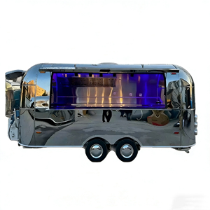 Customized Stainless Steel & Aluminum Mobile Food Trailer Charcuterie Cart Fully Equipped Kitchen <b>with</b> 4 <b>Wheels</b> for Outdoor Use - Product Image 4