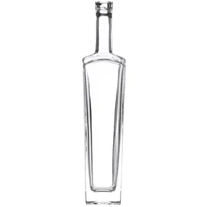 Botella de vidrio transparente de grado alimenticio 1200ml para licor vodka