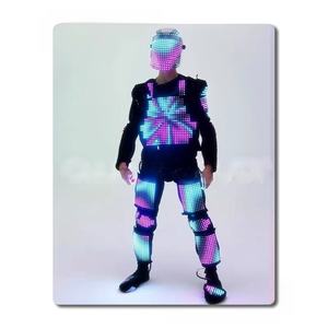 Kostum Panggung Festival Musik Elektronik Luminous Armor Light dengan Lampu <span class=keywords><strong>LED</strong></span>, Pemrograman Warna Ajaib, Kustomisasi Logo Bar, Dewasa - Product Image 4