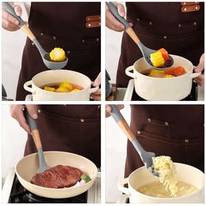 Wholesale 7-Pieces <b>Silicone</b> Kitchen Utensils Spatula Spoon Rotating Storage Rack Cooking Kitchenware Set Kitchen <b>Tool</b> Set - Product Image 4