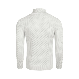 Suéter de cuello alto de punto trenzado para hombre, cálido suéter de invierno, diseño texturizado grueso |   Suéter de punto elegante para hombre de invierno - Product Image 3