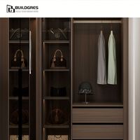 Garde-robe de luxe Buildgres avec intérieur en velours, design moderne pour chambre à coucher, armoire de rangement haut de gamme