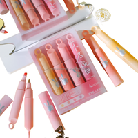 Surligneurs fluorescents de haute qualité, protection oculaire, motifs mignons, lot de 4 couleurs