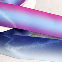 Rubans écologiques personnalisés de 4 cm, imprimés en couleur arc-en-ciel, en polyester et soie, de luxe, sublimation, double face, satin, motif floral
