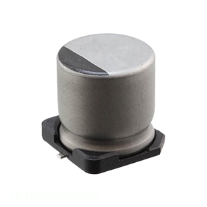 ตัวเก็บประจุแบบ SMD ยี่ห้อ Manufacturer Channel รุ่น ULT2D180MNL1GS ความจุ 18 ไมโครฟารัด ชนิดติดตั้งบนพื้นผิว วัสดุอะลูมิเนียม 18UF 20% 200V - Product Image 1