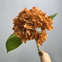 Kunstmatige enkele latex real touch donkere faux hortensia bloemen herfstkleurverloop bloemen voor bruiloft tafel huis feest decoratie