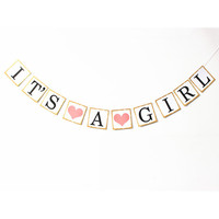 Baby Shower Baptême Baptême Faveur Genre Révéler C'est une Fille Guirlande Bruant Bannière Fête Décoration Fournitures