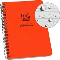 Carnet à spirales ligné brillant Myway MW-208, couverture en tissu à spirales latérales, écologique, résistant aux intempéries, motif universel orange