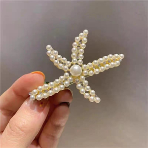 Juego de 7 Piezas de Horquillas para el Cabello con Diseño de Estrella de Mar y Perlas, Accesorio de Moda para Mujer, Joyería de Moda - Product Image 3