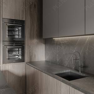 מחיר נמוך למינציה עץ hana שחור 3d מטבח ארון, משטח מודרני - Product Image 4