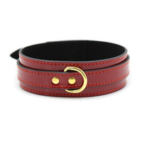 Rotes PU-Leder Halsband und Leine Set für Männer und Frauen