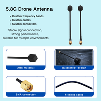Antenne FPV UAV 5,8 GHz à gain élevé 10dBi, omnidirectionnelle, polarisation verticale, 50 Ohm, VSWR≤1,5, ABS, fréquence personnalisée, OEM