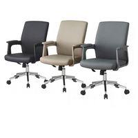 Chaise de bureau pivotante moderne et minimaliste avec accoudoirs en cuir, idéale pour la maison, le bureau, les conférences et les visiteurs