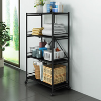 Étagères de rangement pliantes multifonctionnelles en métal multicouches pour la maison Étagères de cuisine Étagère de rangement pour la cuisine