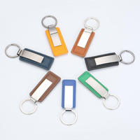 Mini Carpeta de llaves de coche personalizada barata de alta calidad, logotipo personalizado de cuero PU, colgante de Metal, llavero de coche