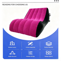 Canapé-lit gonflable portable 140x90x70cm en PVC floqué, chaise longue pliante avec dossier pour couples, utilisation à domicile, chambre ou extérieur