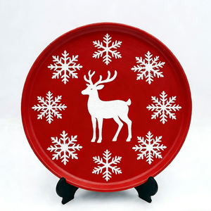 Plato <span class=keywords><strong>de</strong></span> Melamina con Diseño <span class=keywords><strong>de</strong></span> Reno Rojo para la Cena, Plato Principal y Platos <span class=keywords><strong>de</strong></span> Ensalada para la Fiesta <span class=keywords><strong>de</strong></span> Navidad - Product Image 6