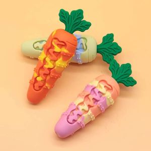 Jouet à mâcher pour chien en silicone durable de qualité alimentaire - Forme de balle anti-morsure avec couineur pour le nettoyage des dents et le soulagement de l'ennui - Product Image 3