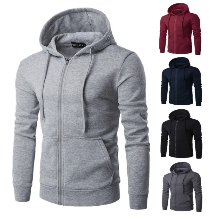 Hot selling new zipper Hoodie sweater men's slim fit sports casual coat manufacturer directly for customer customization