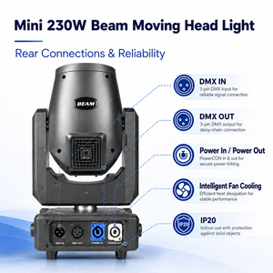 Luz Móvil de Cabeza Beam 7R de 230W, Mini DMX512 16CH 540, desde Almacén de EE. UU. °   Panel de 14 Colores y <span class=keywords><strong>13</strong></span> Gobos para Escenarios, Conciertos, Clubes y Teatros - Product Image 2