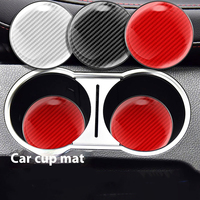 Tapis de porte de voiture antidérapant universel en fibre de carbone, porte-gobelet à eau, sous-verre à colle douce, accessoire de voiture automatique universel