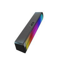 Haut-parleurs d'ordinateur avec lumière Rgb Barre de son d'ordinateur filaire Mini haut-parleurs de barre de son stéréo alimentés par Usb pour Pc Tablettes Ordinateur portable