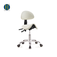 Tabouret de selle ergonomique pivotant à roulettes pour salon de tatouage, tabouret de posture réglable hydraulique avec roulettes et dossier
