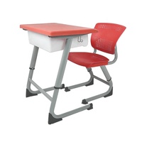 Ensemble de table et de chaise d'école pour salle de classe, hauteur réglable, plastique écologique, design moderne pour les étudiants