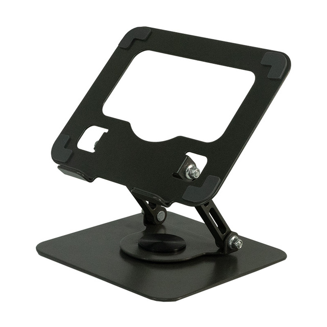 2025 New Arrival Black Tablet PC Stands Adjustable Ergonomic Holder Desktop Portable 360 Degree Rotating Carbon Steel for 5-13