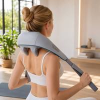Masseur Shiatsu enveloppant pour le cou et les épaules avec chaleur infrarouge, appareil de massage électrique par pétrissage pour soulager la douleur, intelligent et portable