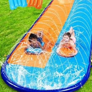 สไลเดอร์น้ำเป่าลมแบบสองเลน ทำจาก PVC สำหรับเด็กเล่นสนุกในสวน - Product Image 5