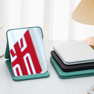 Zonyin Bán hàng nóng lớn màu đen trắng hồng gấp du lịch gương PU xách tay có thể điều chỉnh hình chữ nhật lớn Vanity gương cho du lịch - Product Image 5