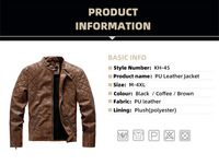 Veste en PU à col rabattu pour homme, style décontracté et hippie, couleur unie, doublure en polyester, automne/hiver