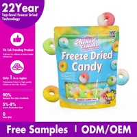 Bonbons Gommeux Colorés aux Pêches Lyophilisées, Sucrés et Aériens, Saveur Fruitée, Gommes Lyophilisées Conditionnées en Sachet