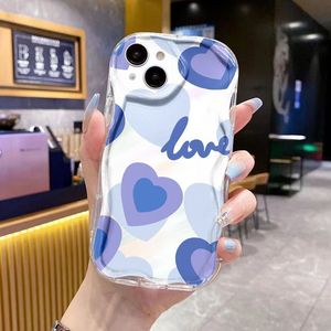 Blu <span class=keywords><strong>viola</strong></span> amore <span class=keywords><strong>cuore</strong></span> stampa bordo onda Silicone TPU Cover del telefono cellulare custodia per <span class=keywords><strong>Iphone</strong></span> 8 X Xr Xs 11 12 13 14 15 16 17 Pro Max - Product Image 5