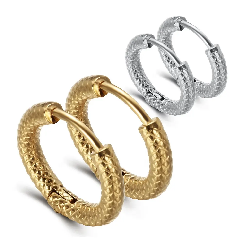2020 Gold Sliver Round Shaped Stainless steel Statement Hoop Earring